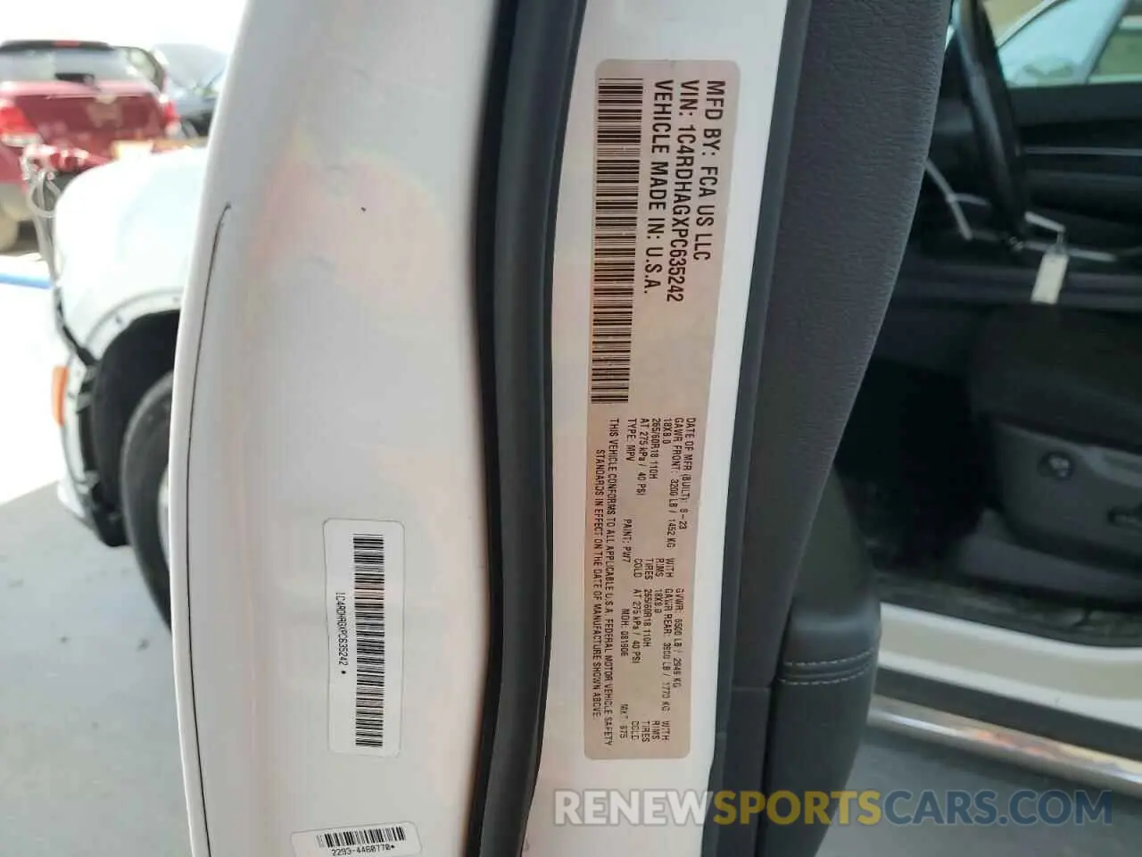 14 Photograph of a damaged car 1C4RDHAGXPC635242 DODGE DURANGO 2023