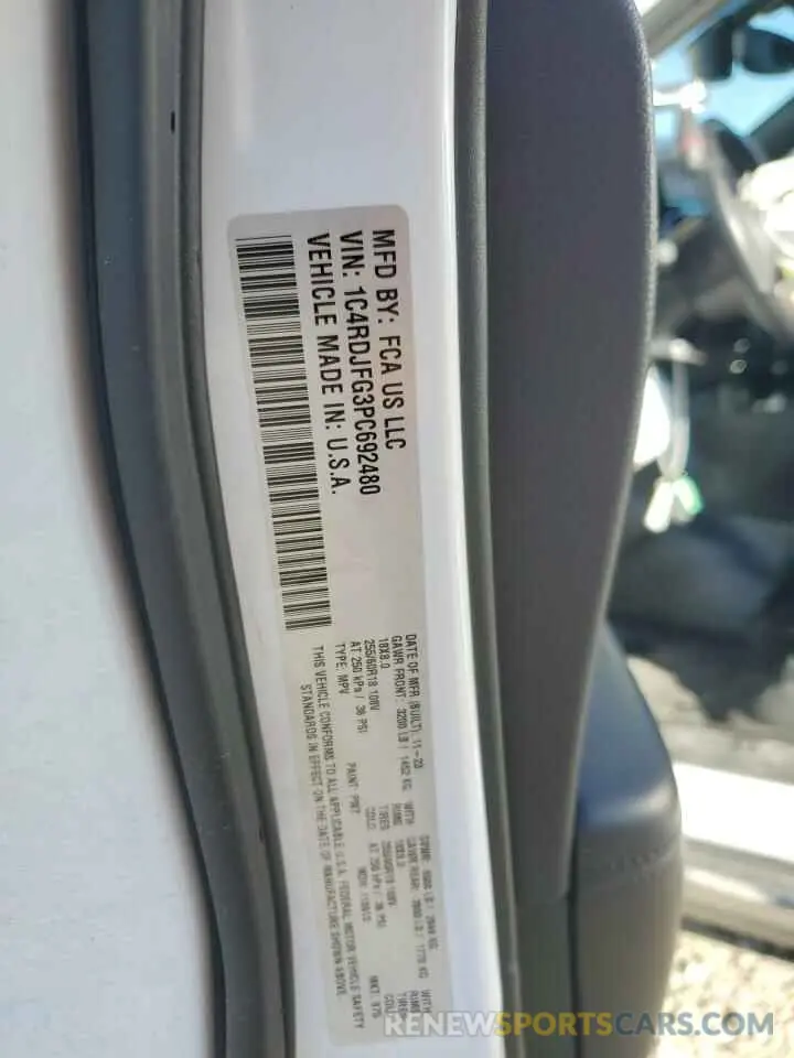 13 Фотография поврежденного автомобиля 1C4RDJFG3PC692480 DODGE DURANGO 2023