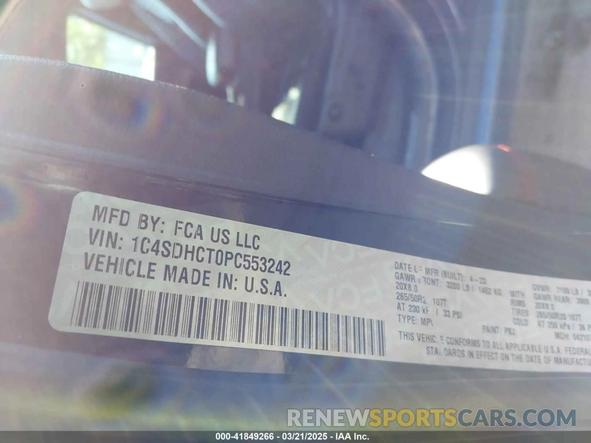 9 Photograph of a damaged car 1C4SDHCT0PC553242 DODGE DURANGO 2023