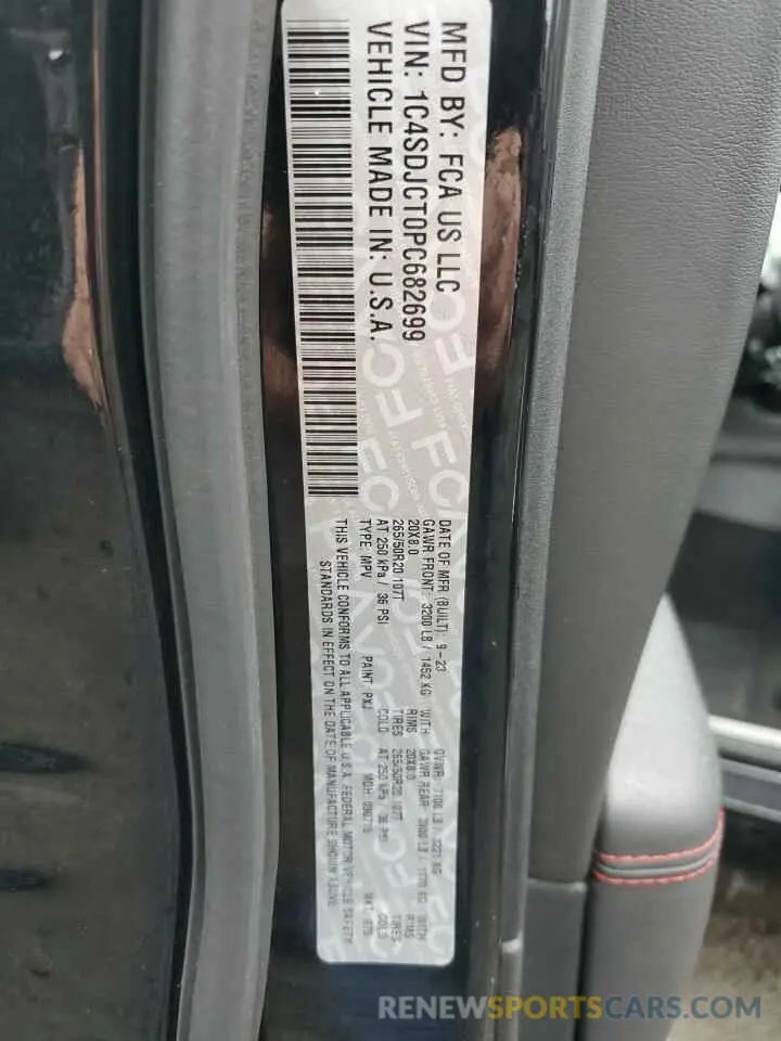 13 Фотография поврежденного автомобиля 1C4SDJCT0PC682699 DODGE DURANGO 2023