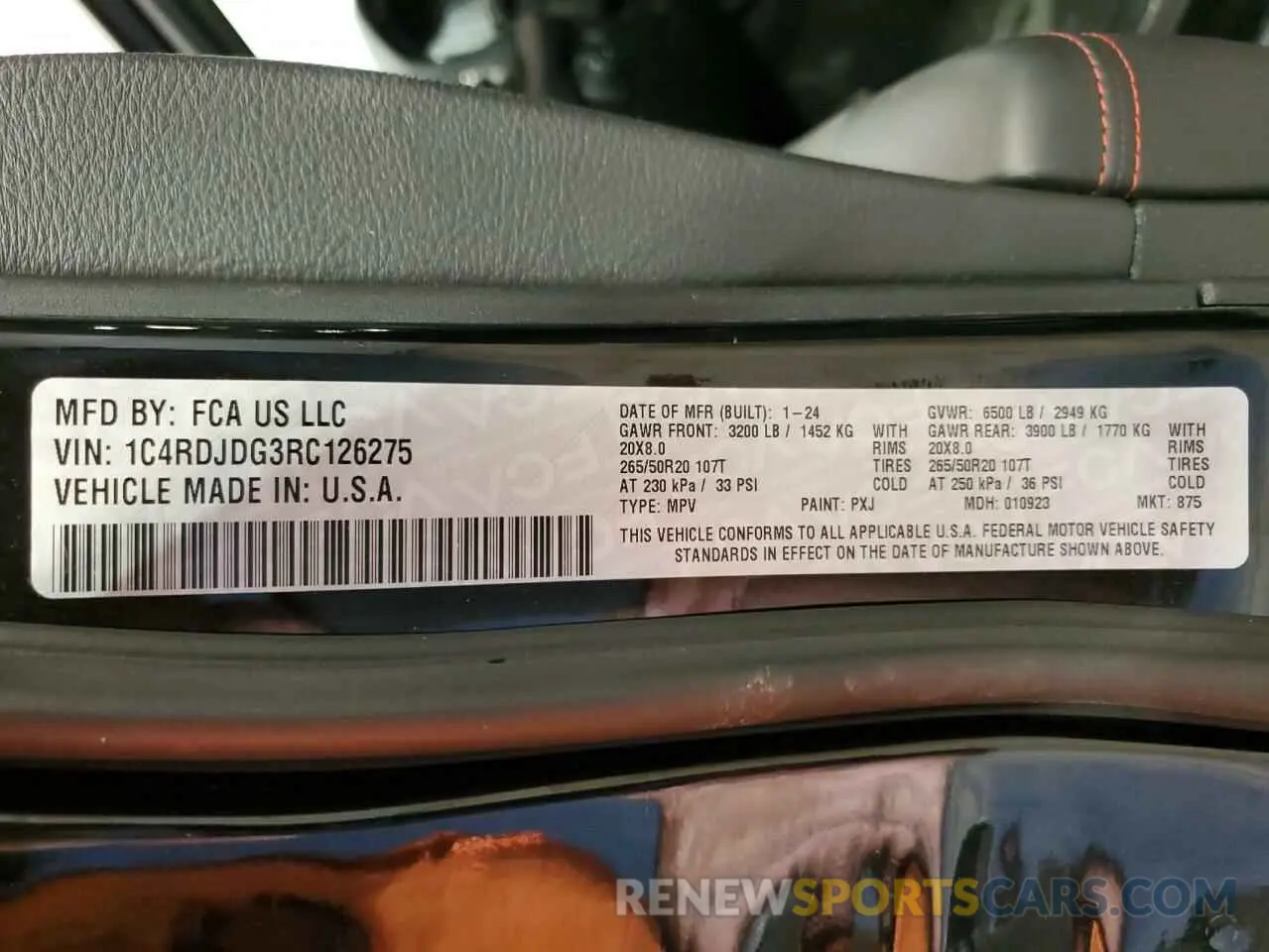 14 Фотография поврежденного автомобиля 1C4RDJDG3RC126275 DODGE DURANGO 2024