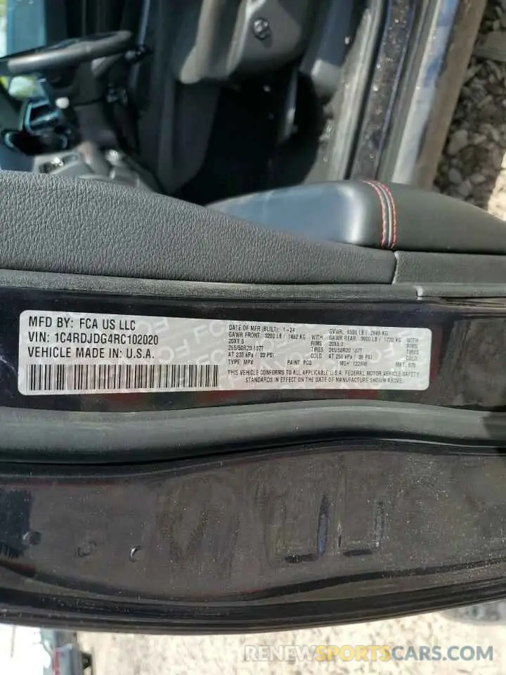 13 Photograph of a damaged car 1C4RDJDG4RC102020 DODGE DURANGO 2024