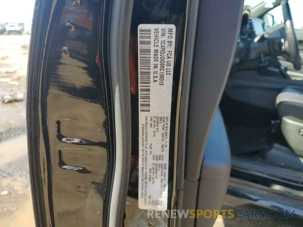 13 Photograph of a damaged car 1C4RDJDG6RC139313 DODGE DURANGO 2024