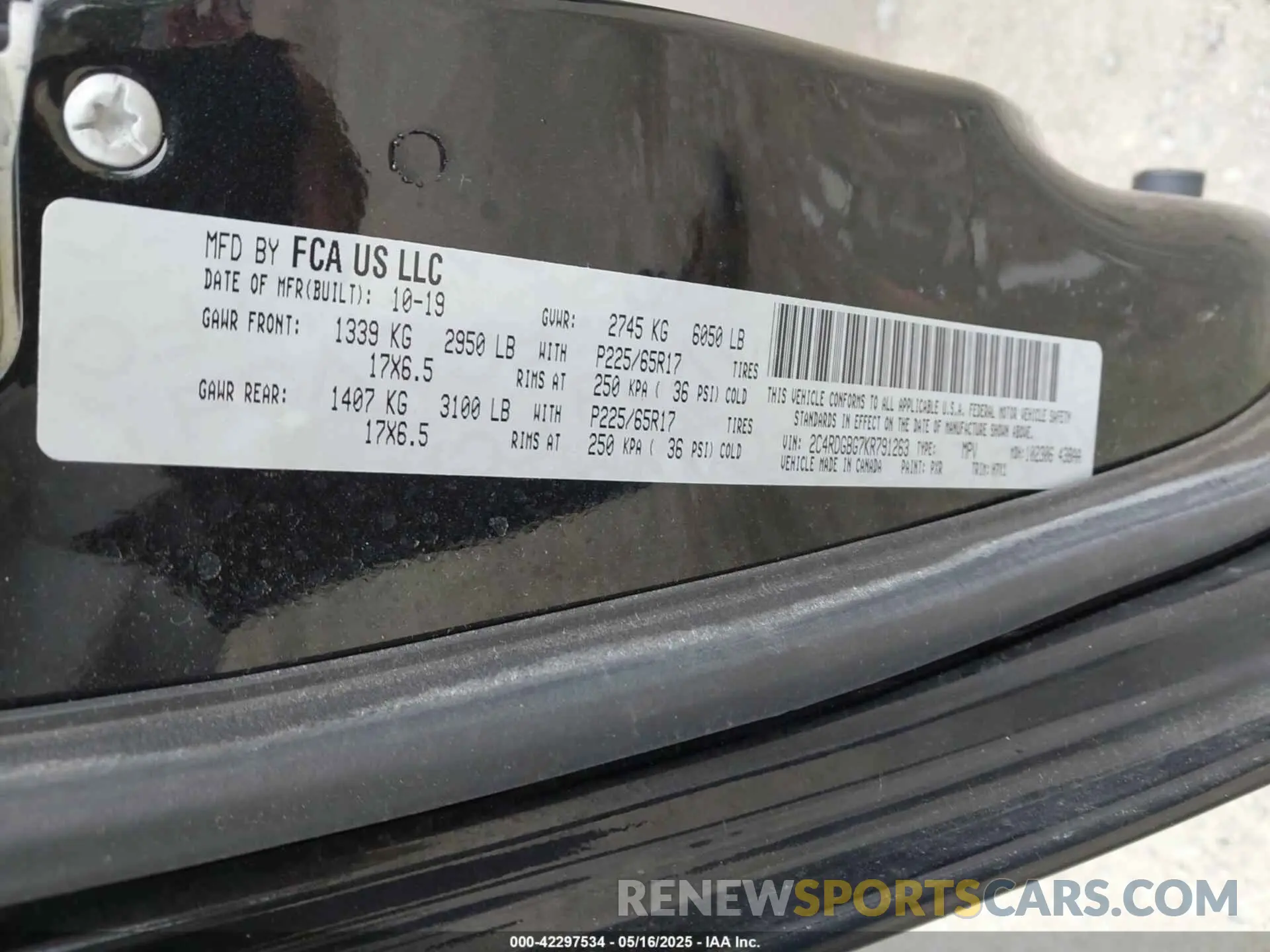 9 Фотография поврежденного автомобиля 2C4RDGBG7KR791263 DODGE GRAND CARAVAN 2019