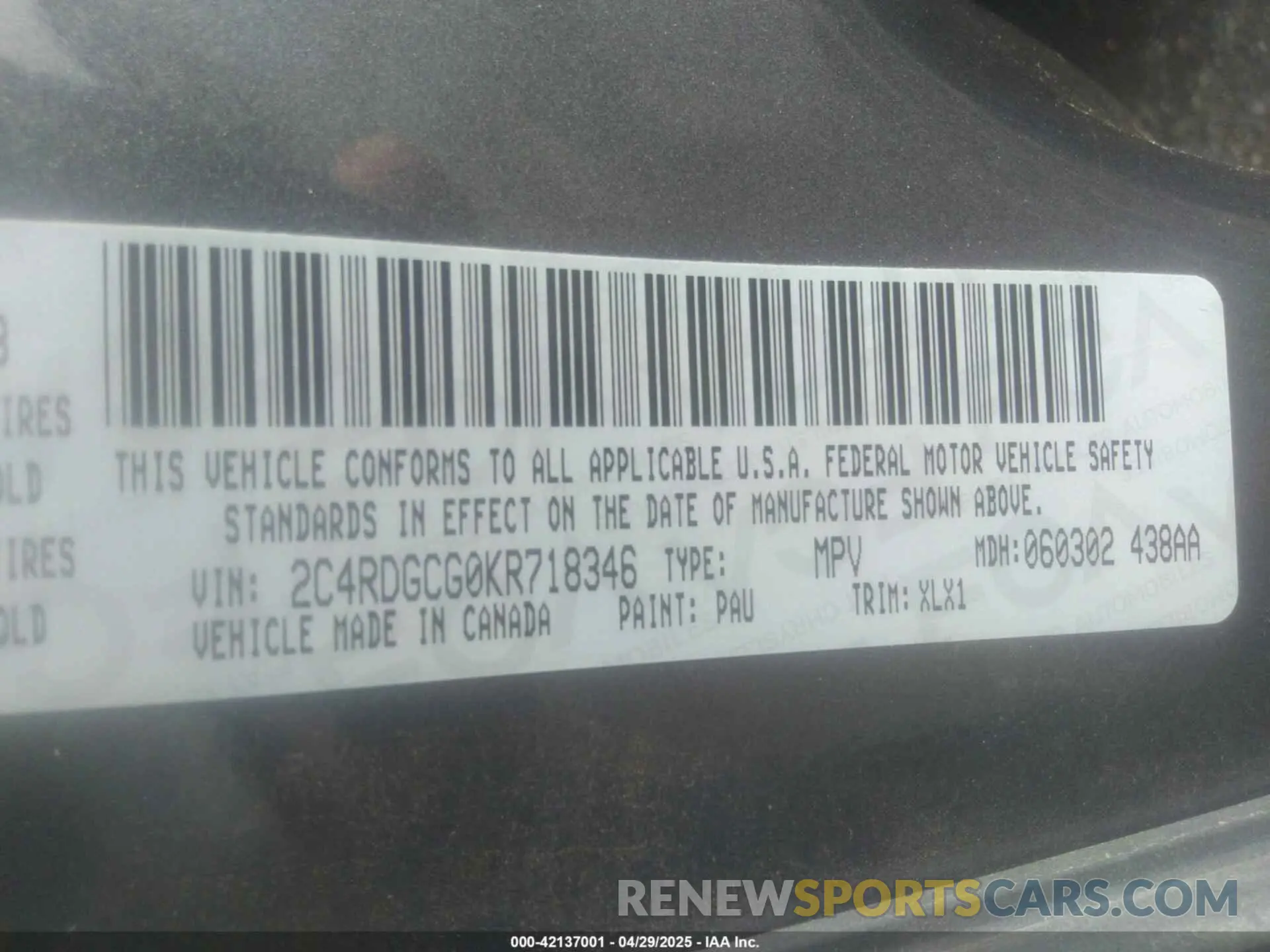 9 Photograph of a damaged car 2C4RDGCG0KR718346 DODGE GRAND CARAVAN 2019