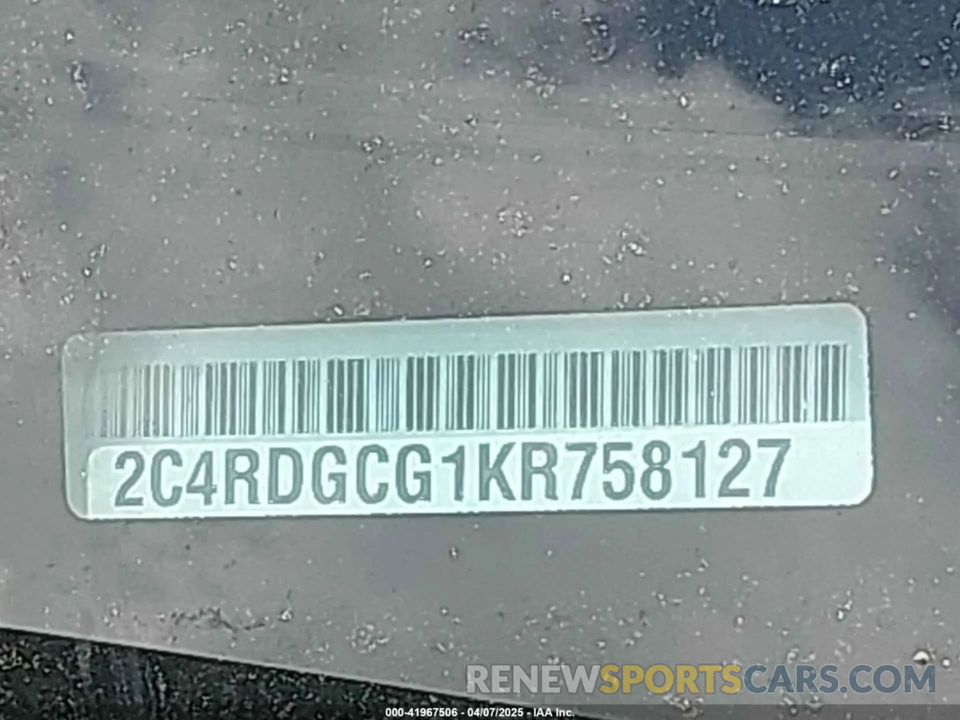 9 Фотография поврежденного автомобиля 2C4RDGCG1KR758127 DODGE GRAND CARAVAN 2019