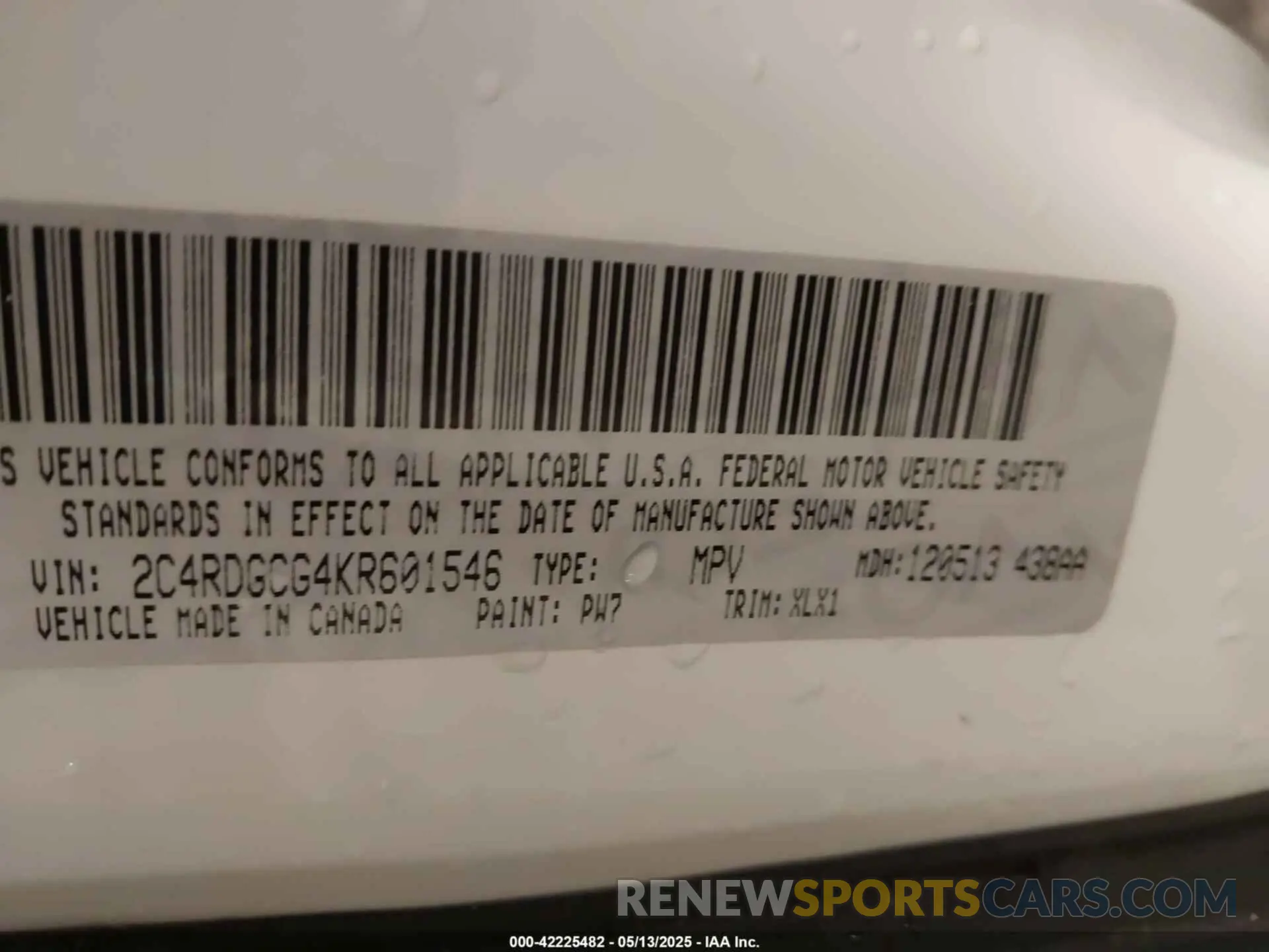 9 Фотография поврежденного автомобиля 2C4RDGCG4KR601546 DODGE GRAND CARAVAN 2019