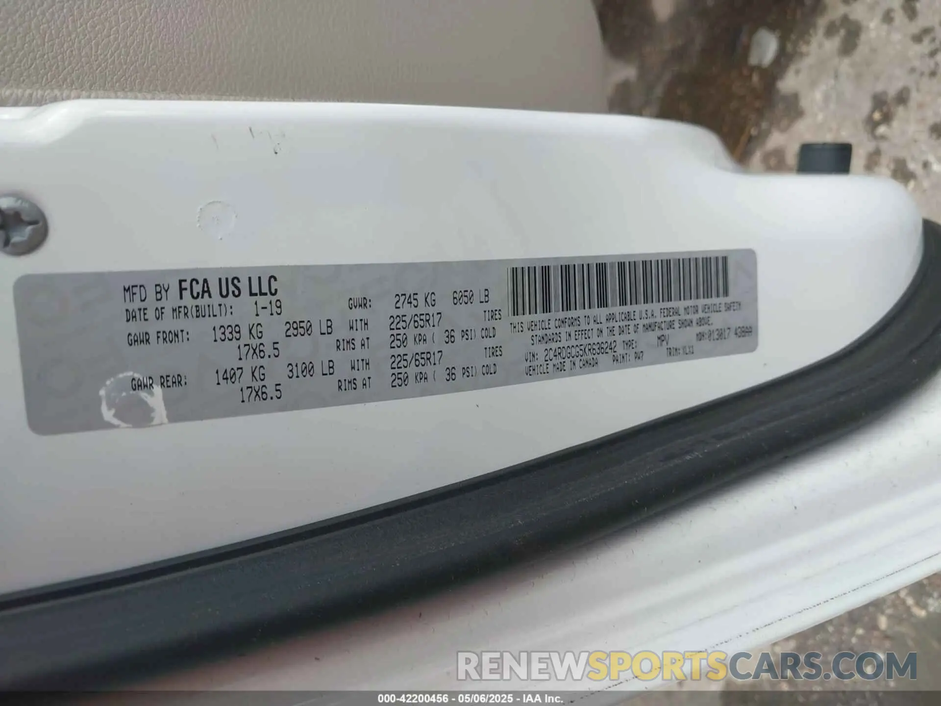 9 Фотография поврежденного автомобиля 2C4RDGCG5KR636242 DODGE GRAND CARAVAN 2019