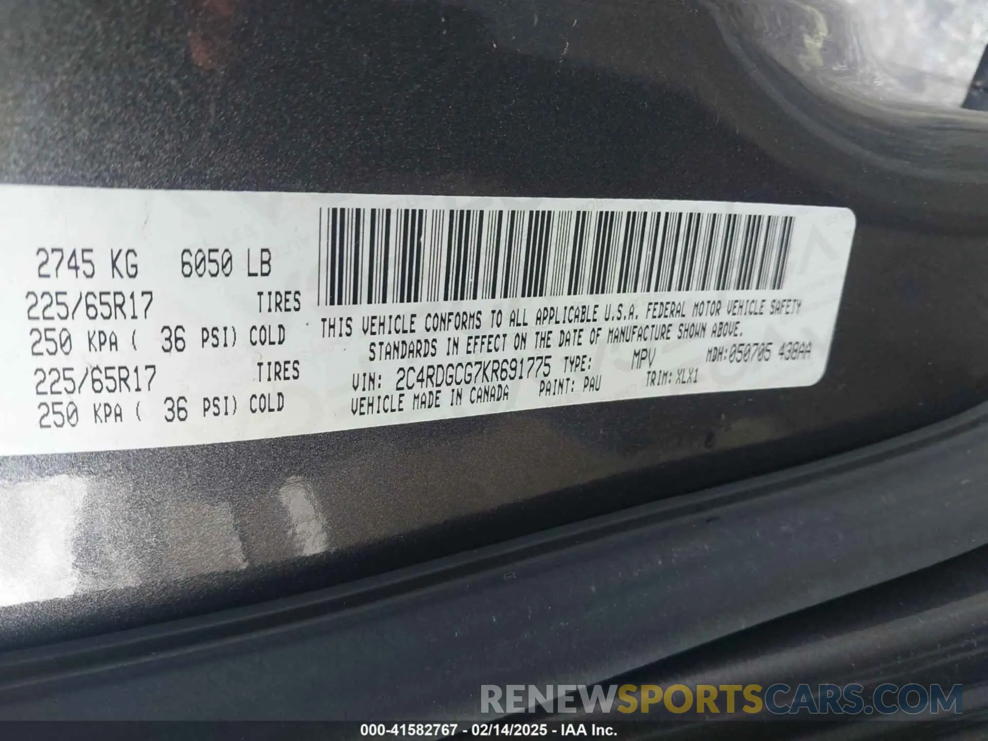 9 Фотография поврежденного автомобиля 2C4RDGCG7KR691775 DODGE GRAND CARAVAN 2019