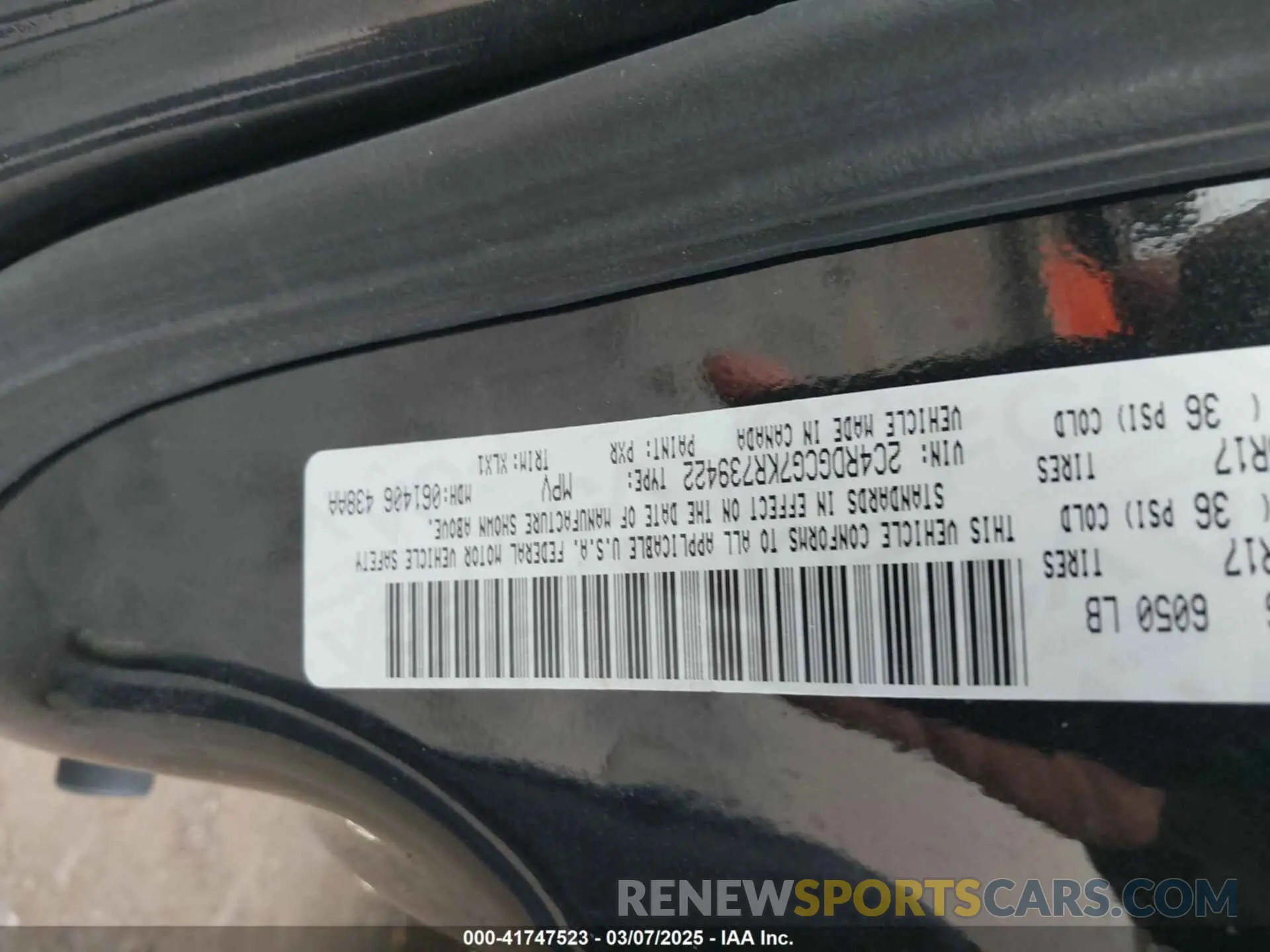 9 Фотография поврежденного автомобиля 2C4RDGCG7KR739422 DODGE GRAND CARAVAN 2019
