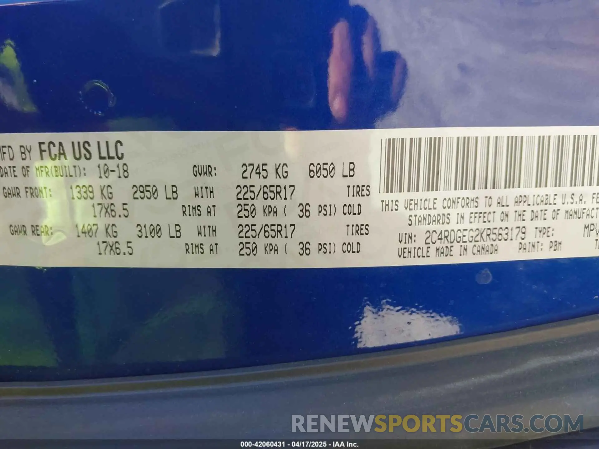 9 Фотография поврежденного автомобиля 2C4RDGEG2KR563179 DODGE GRAND CARAVAN 2019