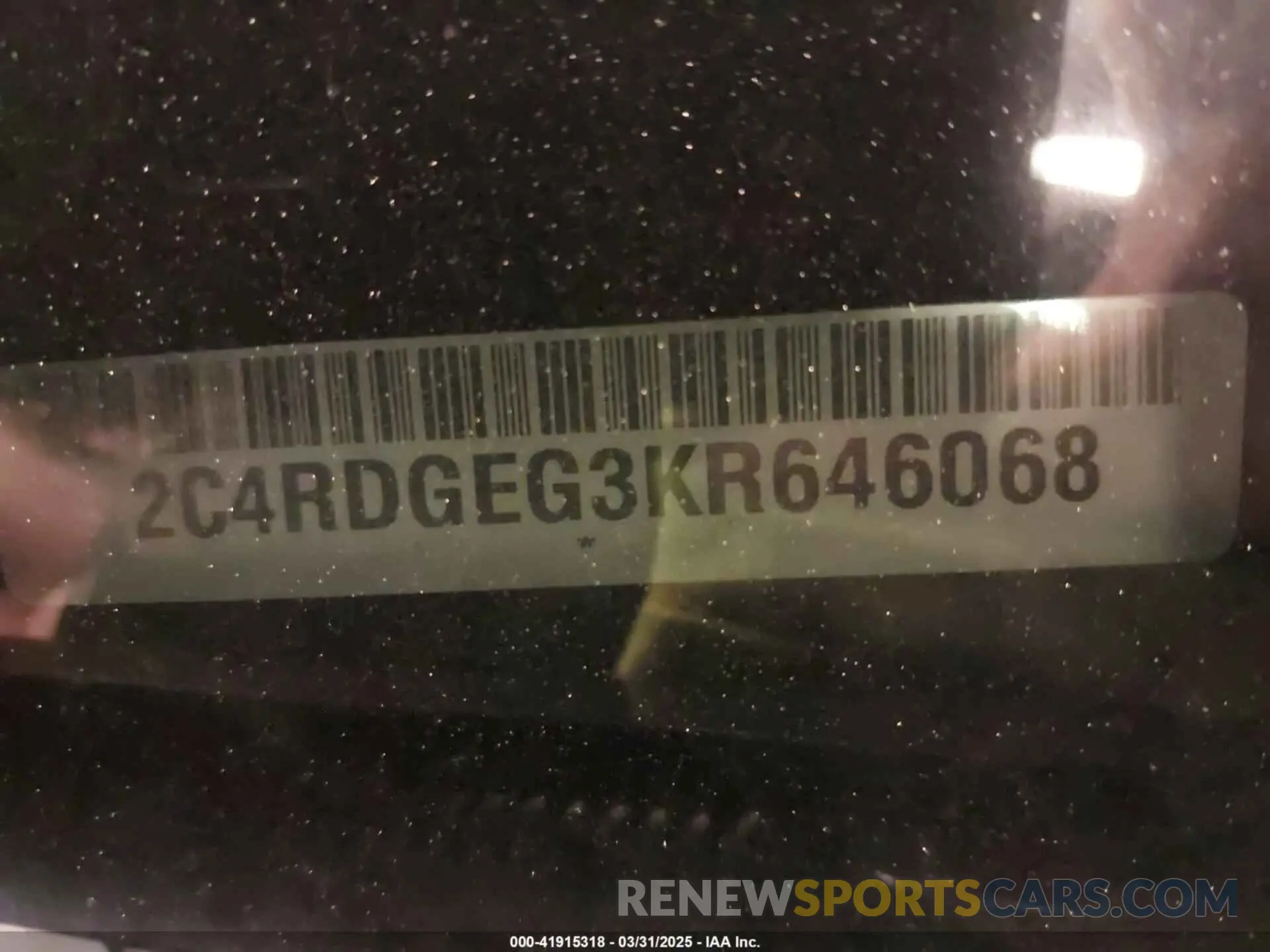 9 Фотография поврежденного автомобиля 2C4RDGEG3KR646068 DODGE GRAND CARAVAN 2019