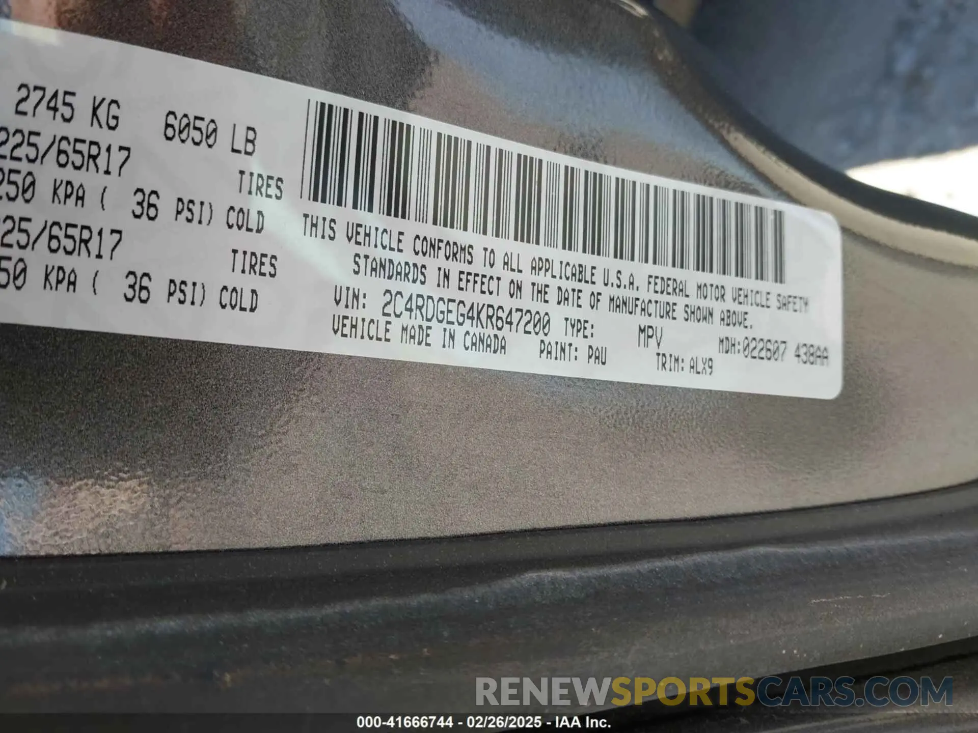 9 Photograph of a damaged car 2C4RDGEG4KR647200 DODGE GRAND CARAVAN 2019