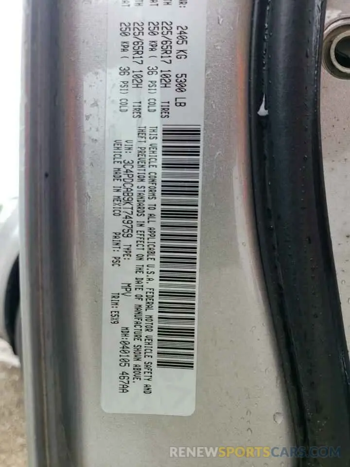 13 Photograph of a damaged car 3C4PDCAB9KT749759 DODGE JOURNEY 2019
