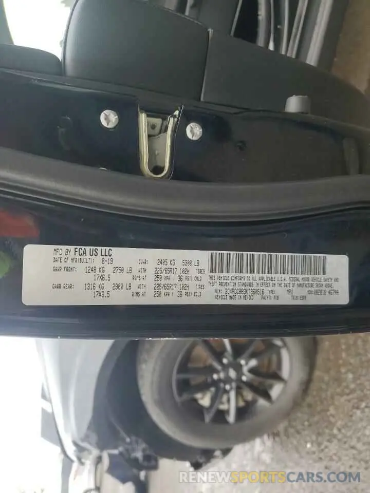 13 Photograph of a damaged car 3C4PDCBB3KT860516 DODGE JOURNEY 2019