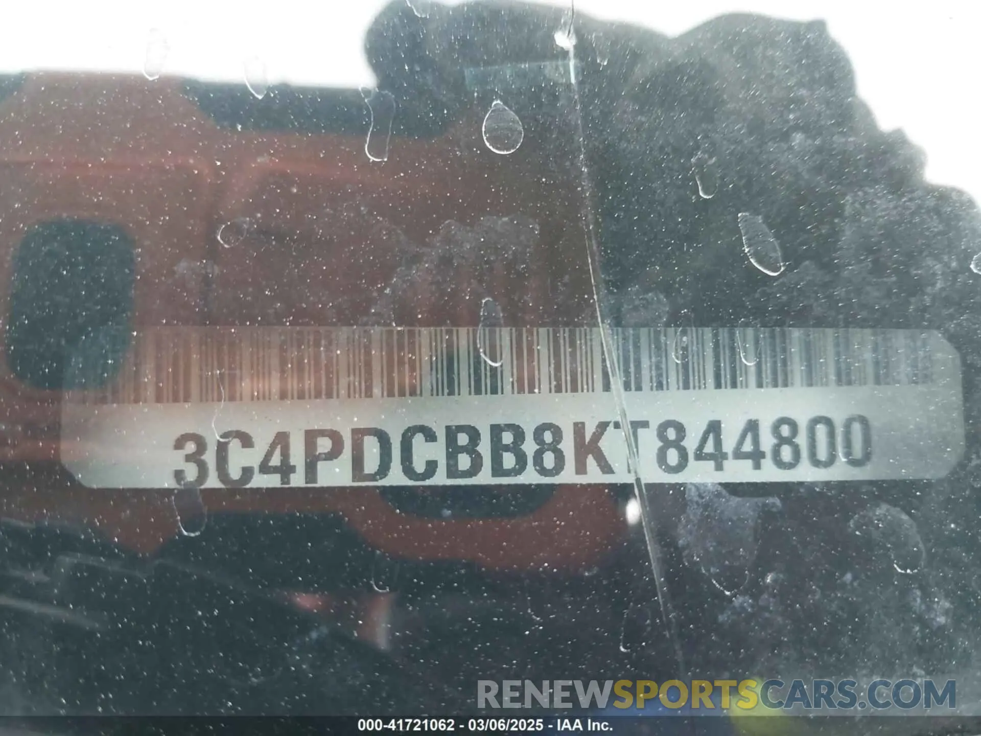 9 Photograph of a damaged car 3C4PDCBB8KT844800 DODGE JOURNEY 2019