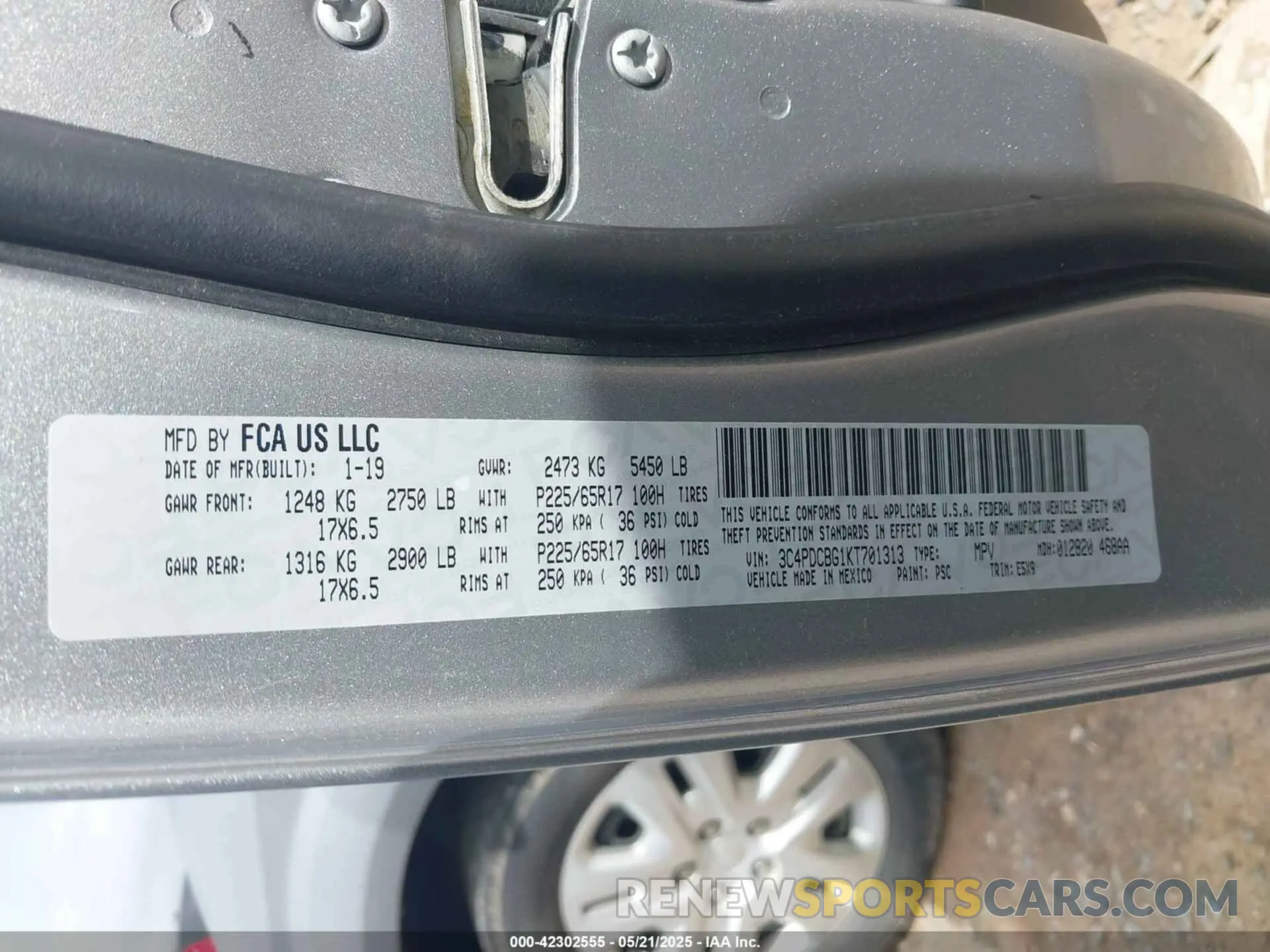 9 Фотография поврежденного автомобиля 3C4PDCBG1KT701313 DODGE JOURNEY 2019