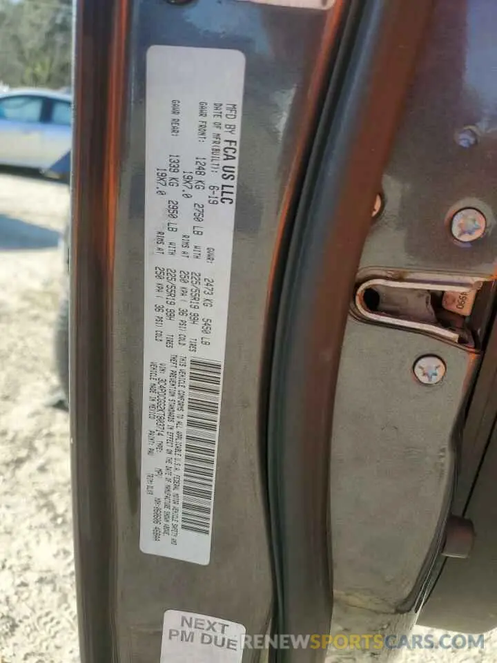 12 Photograph of a damaged car 3C4PDCGG2KT803714 DODGE JOURNEY 2019