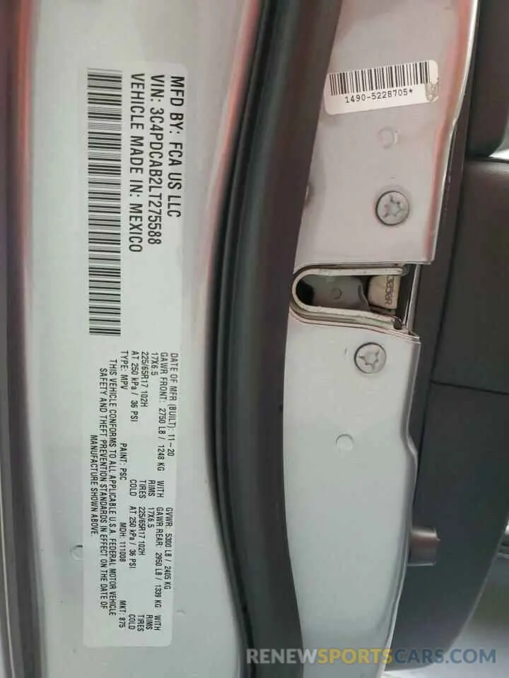 13 Photograph of a damaged car 3C4PDCAB2LT275588 DODGE JOURNEY 2020