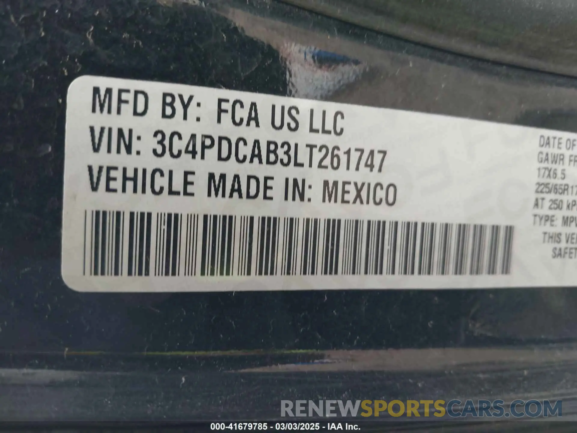 9 Фотография поврежденного автомобиля 3C4PDCAB3LT261747 DODGE JOURNEY 2020