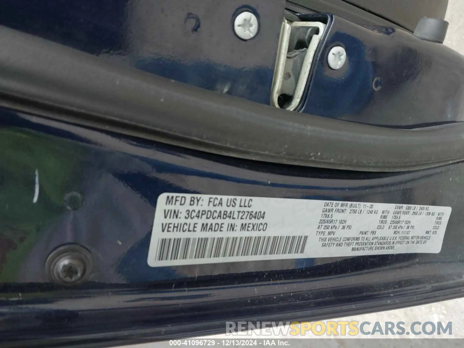 9 Photograph of a damaged car 3C4PDCAB4LT276404 DODGE JOURNEY 2020