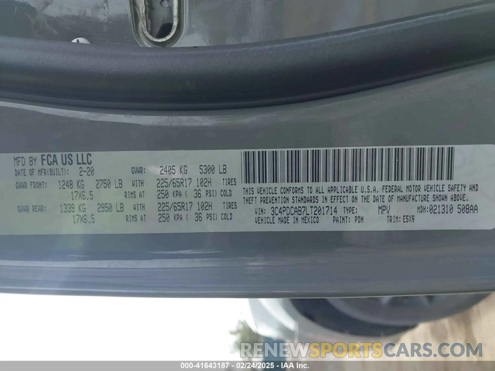 9 Photograph of a damaged car 3C4PDCAB7LT201714 DODGE JOURNEY 2020
