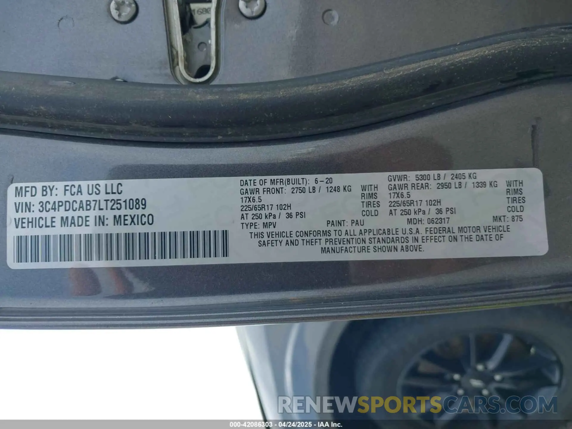 9 Фотография поврежденного автомобиля 3C4PDCAB7LT251089 DODGE JOURNEY 2020