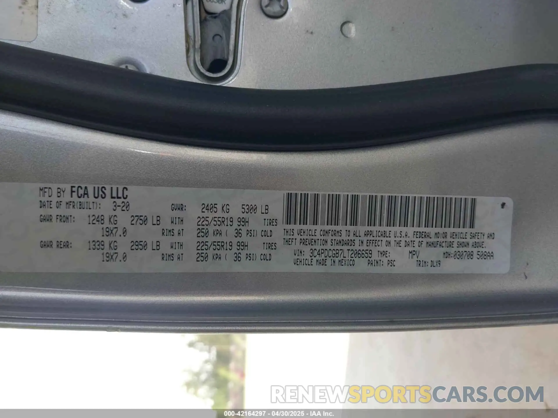 9 Фотография поврежденного автомобиля 3C4PDCGB7LT206659 DODGE JOURNEY 2020