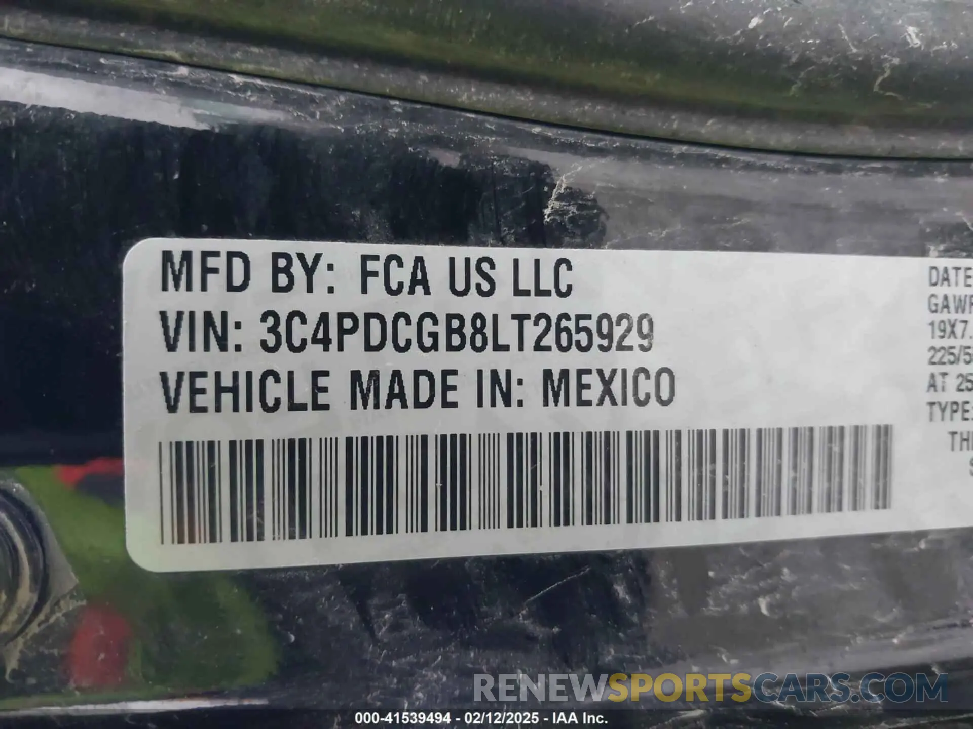 9 Фотография поврежденного автомобиля 3C4PDCGB8LT265929 DODGE JOURNEY 2020