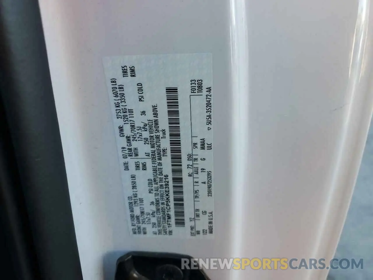 12 Фотография поврежденного автомобиля 1FTMF1CP5KKE39216 FORD All Models 2019