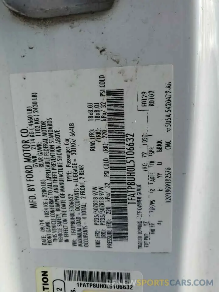 13 Фотография поврежденного автомобиля 1FATP8UH0L5106632 FORD ALL Models 2020