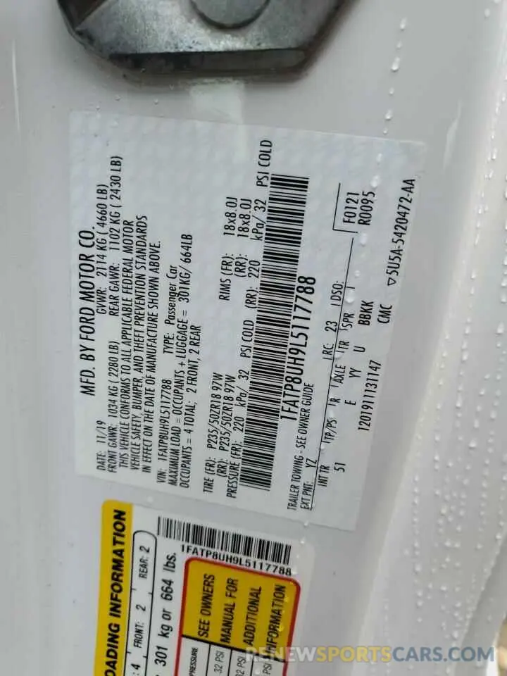 12 Фотография поврежденного автомобиля 1FATP8UH9L5117788 FORD ALL Models 2020