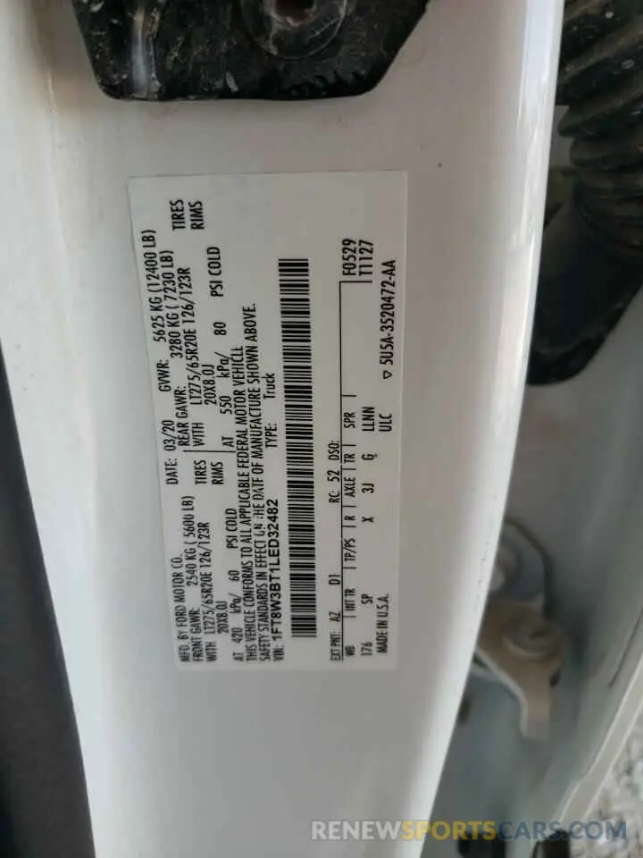 13 Фотография поврежденного автомобиля 1FT8W3BT1LED32482 FORD ALL Models 2020