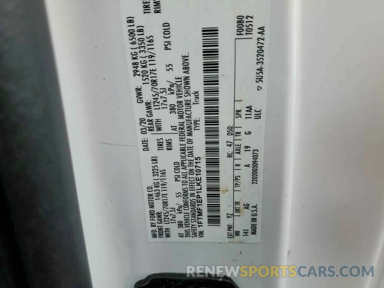 12 Фотография поврежденного автомобиля 1FTMF1EP1LKE10715 FORD All Models 2020