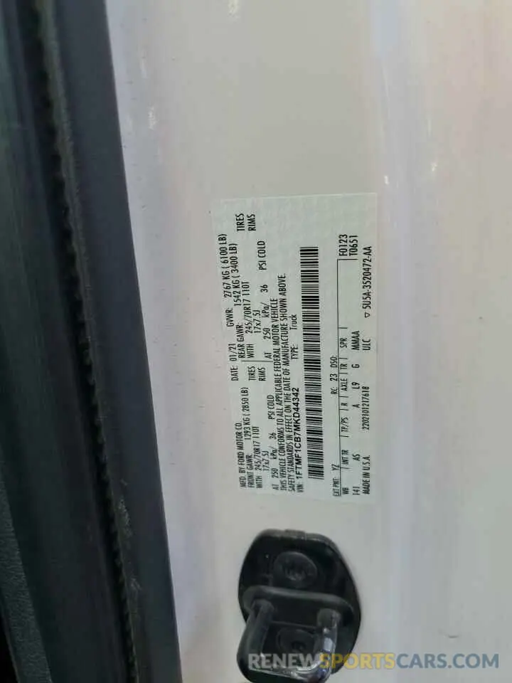 12 Фотография поврежденного автомобиля 1FTMF1CB7MKD44342 FORD All Models 2021