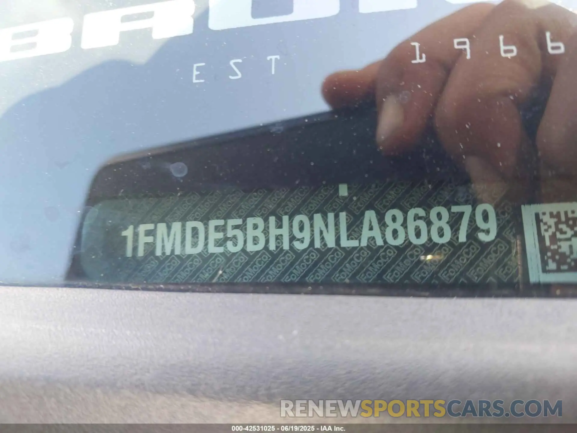 9 Photograph of a damaged car 1FMDE5BH9NLA86879 FORD BRONCO 2022