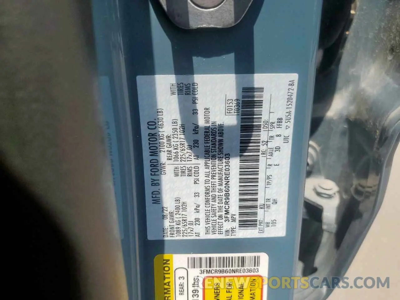 13 Фотография поврежденного автомобиля 3FMCR9B60NRE03603 FORD BRONCO 2022