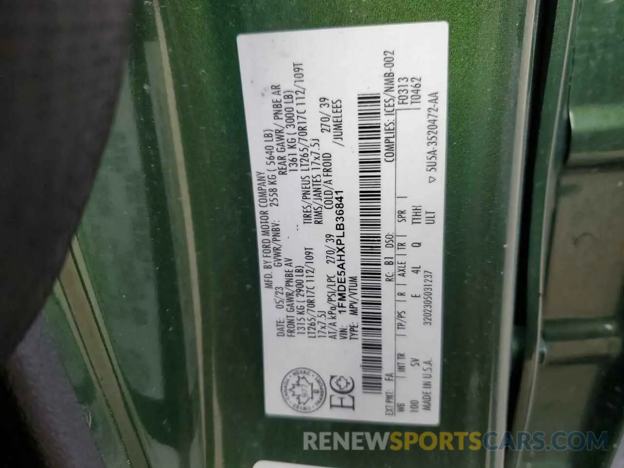13 Фотография поврежденного автомобиля 1FMDE5AHXPLB36841 FORD BRONCO 2023