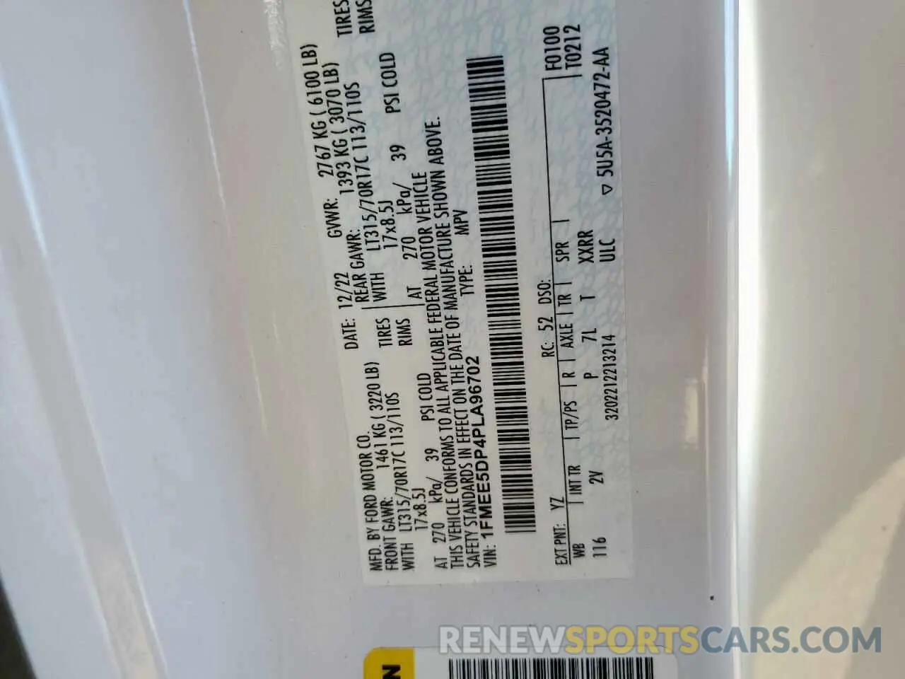 13 Photograph of a damaged car 1FMEE5DP4PLA96702 FORD BRONCO 2023