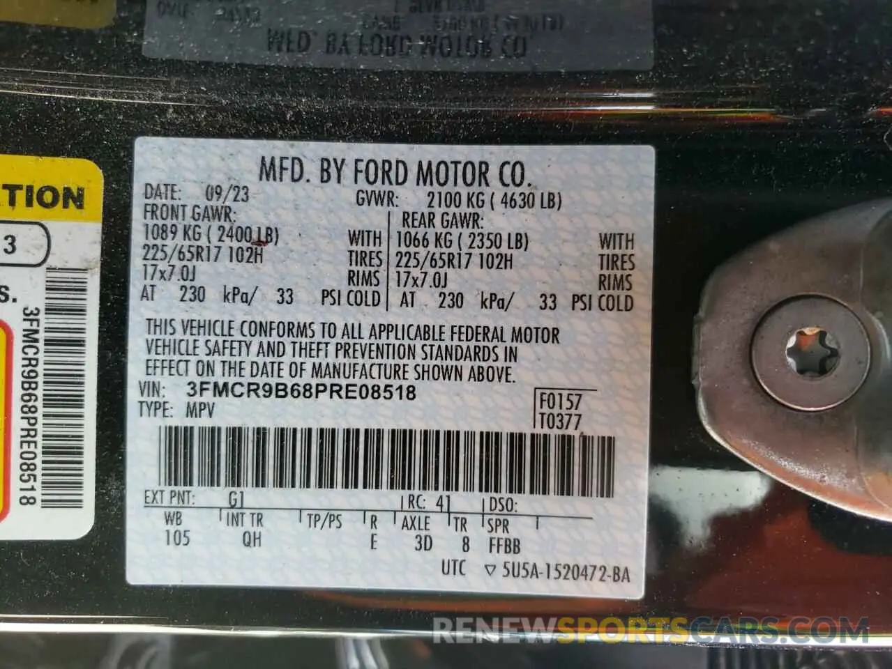 14 Photograph of a damaged car 3FMCR9B68PRE08518 FORD BRONCO 2023