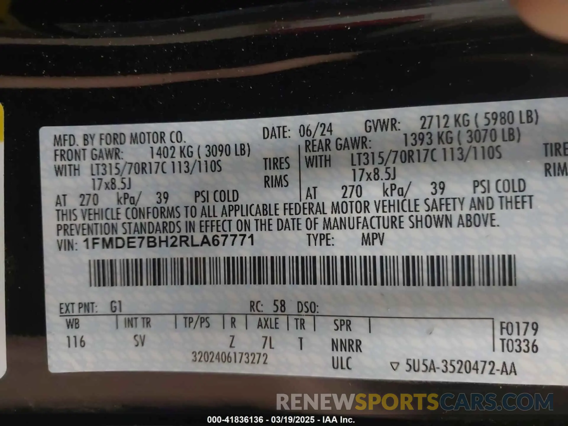 9 Photograph of a damaged car 1FMDE7BH2RLA67771 FORD BRONCO 2024