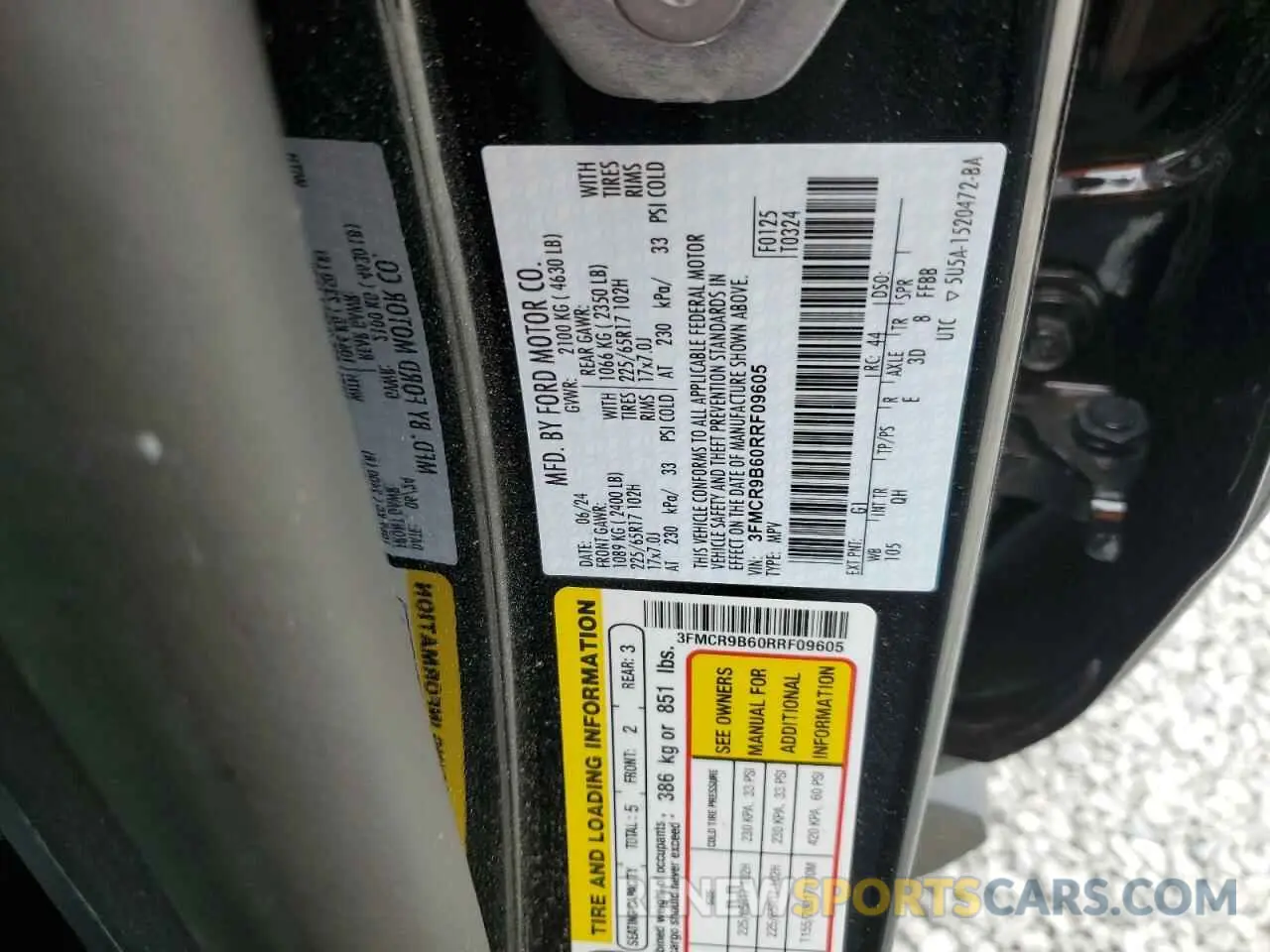 14 Photograph of a damaged car 3FMCR9B60RRF09605 FORD BRONCO 2024