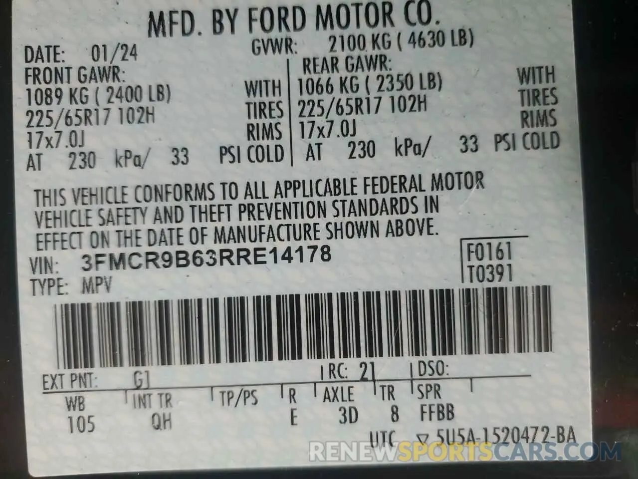 12 Фотография поврежденного автомобиля 3FMCR9B63RRE14178 FORD BRONCO 2024