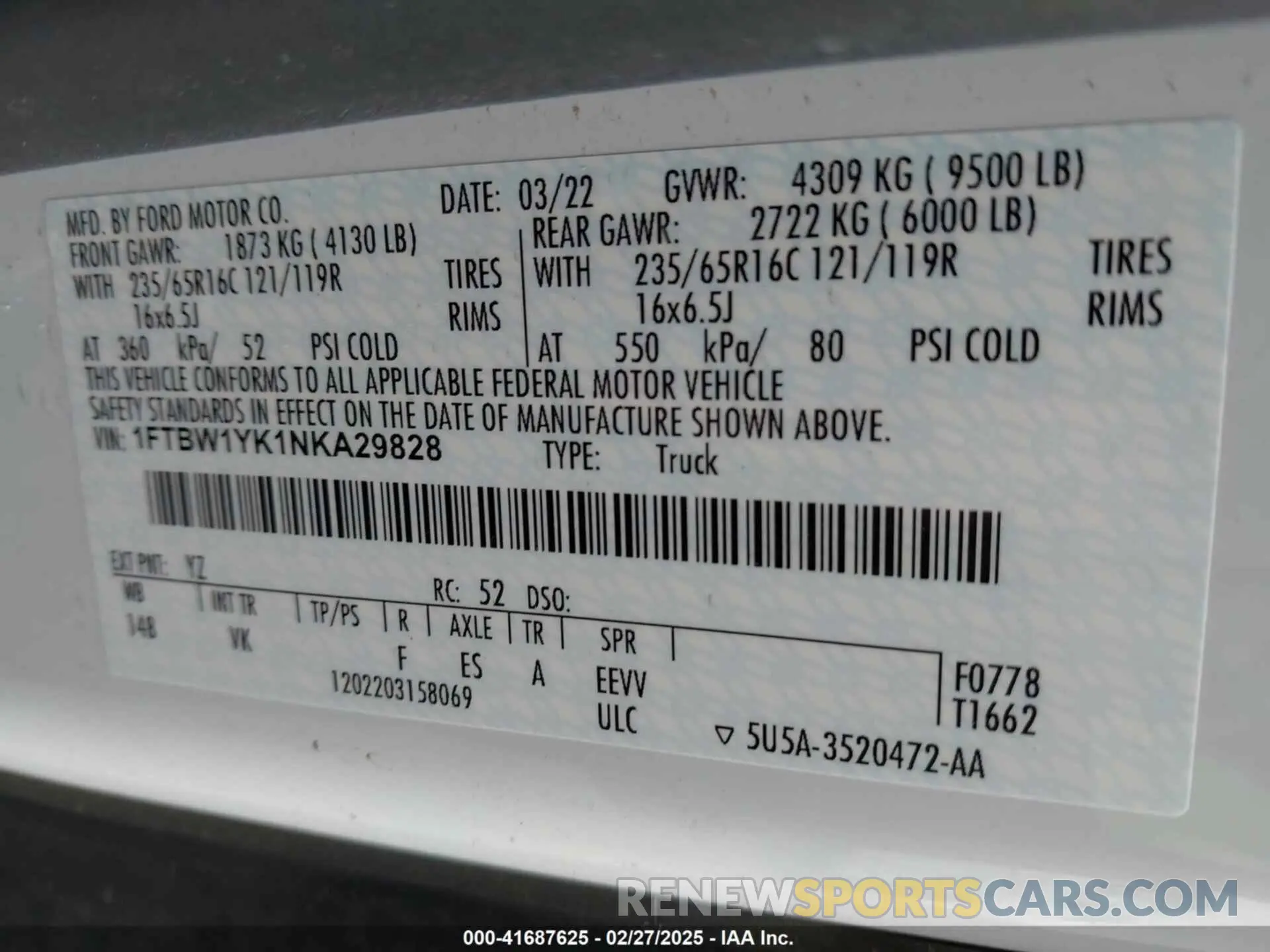 9 Photograph of a damaged car 1FTBW1YK1NKA29828 FORD E-TRANSIT-350 2022