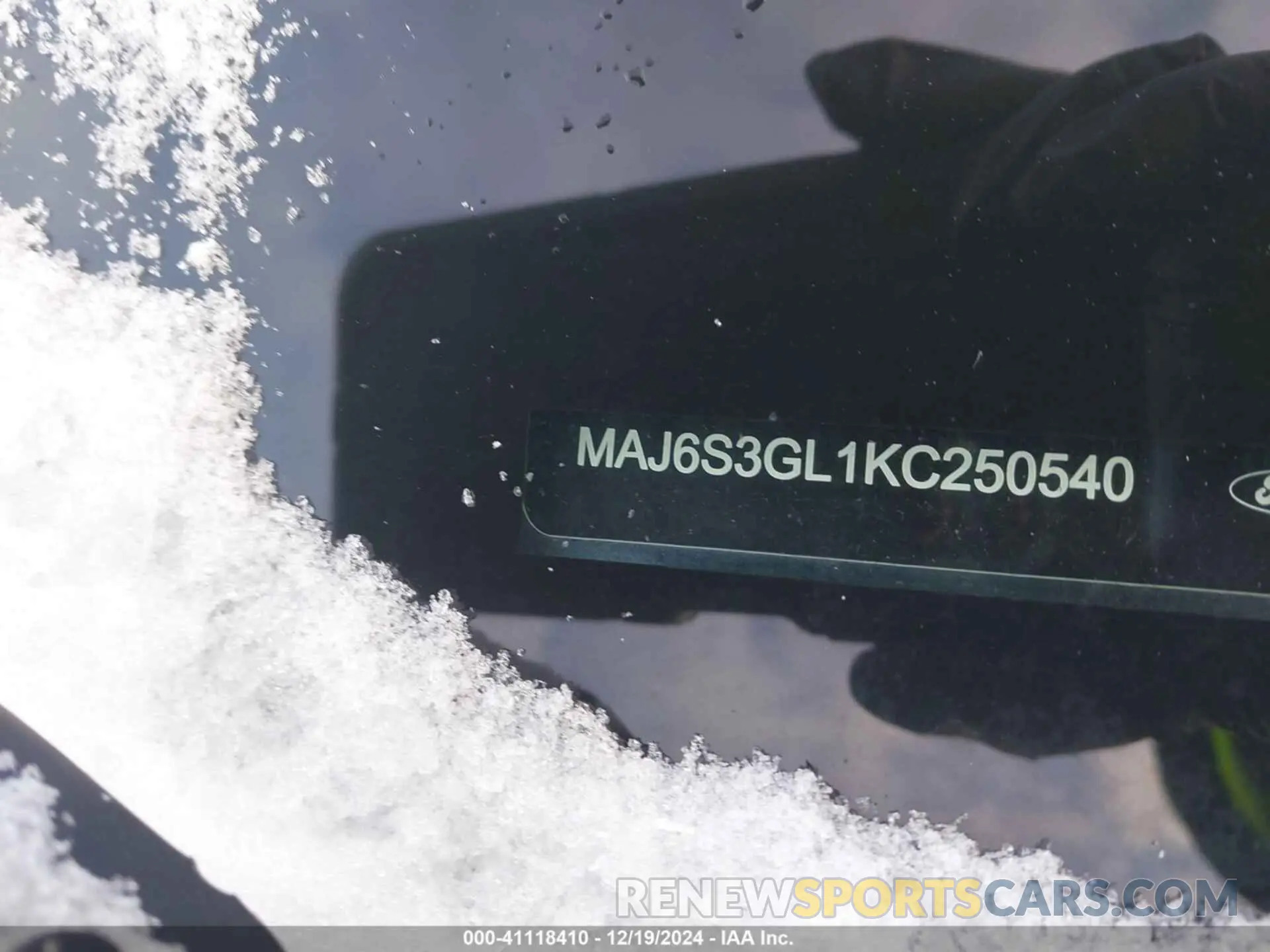 9 Photograph of a damaged car MAJ6S3GL1KC250540 FORD ECOSPORT 2019
