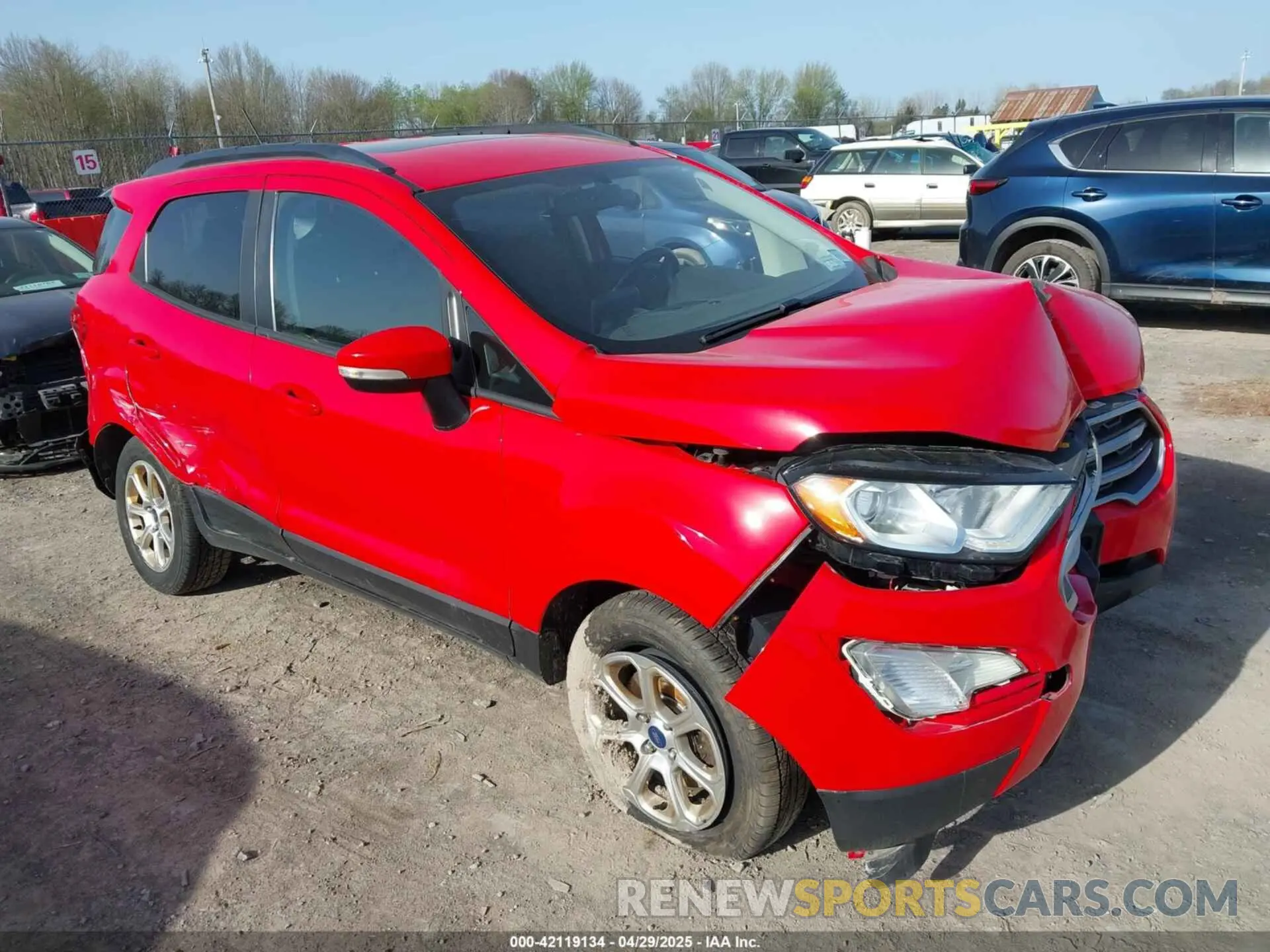 1 Photograph of a damaged car MAJ6S3GL9KC294995 FORD ECOSPORT 2019