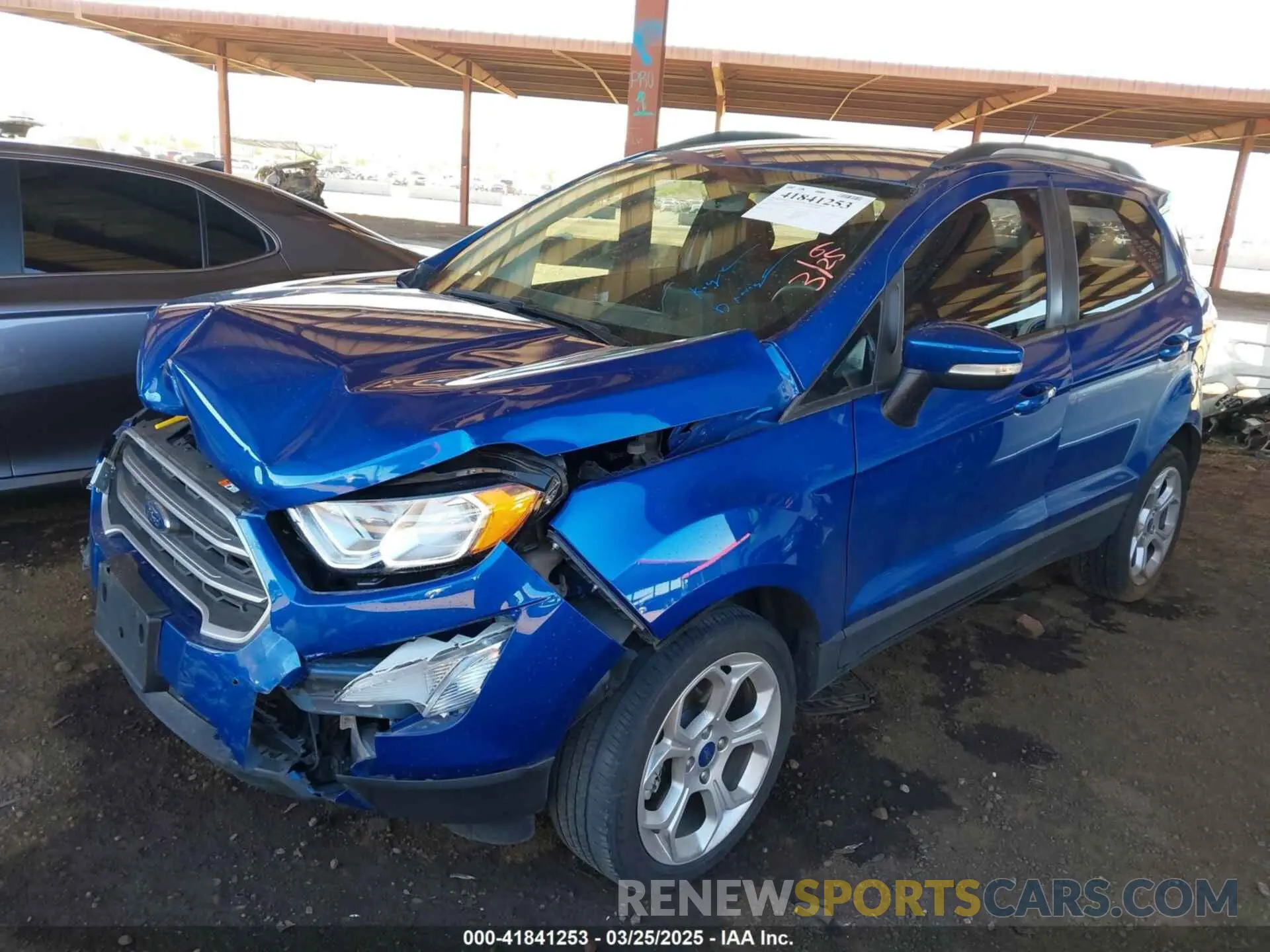 2 Фотография поврежденного автомобиля MAJ3S2GE4MC445646 FORD ECOSPORT 2021