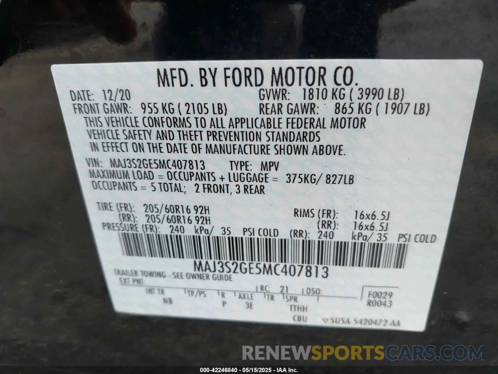 9 Photograph of a damaged car MAJ3S2GE5MC407813 FORD ECOSPORT 2021
