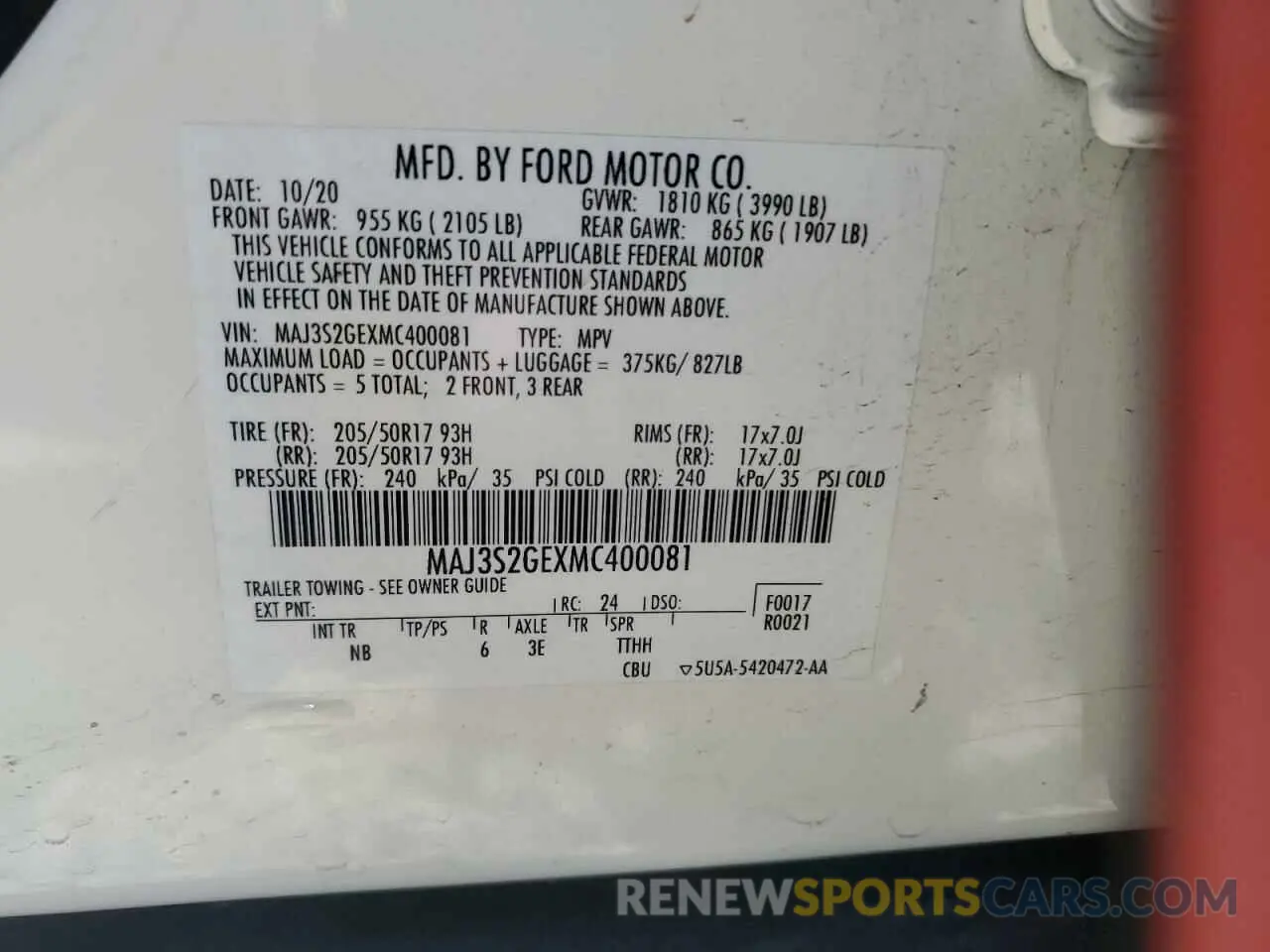 16 Фотография поврежденного автомобиля MAJ3S2GEXMC400081 FORD ECOSPORT 2021