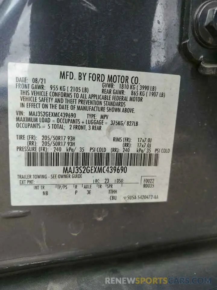 15 Photograph of a damaged car MAJ3S2GEXMC439690 FORD ECOSPORT 2021